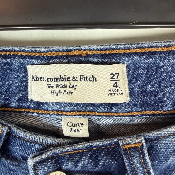 Abercrombie & Fitch The Wide Leg High Rise Jeans Size 27 / 4 Long - Picture 4 of 6
